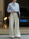 Women's Simple Fashionable High-rise White Trousers