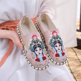 Female Chinese Peking Opera Character Embroidered Cloth Loafers