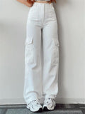 Female Comfort Multi-Pocket Wide Leg Cargo Pants