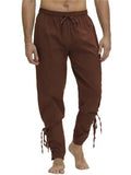 Men's Casual Viking Costume Ankle-Tied Pirate Pants