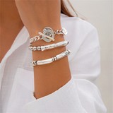 3pcs/Set Coin OT Buckle Charm Bracelets for Ladies