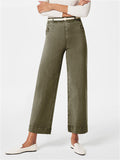 Elegant High-Rise Solid Color Straight-Leg Jeans for Lady