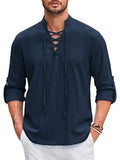 Drawstring Relaxed Fit Renaissance Shirt for Male