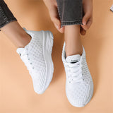 White & Black Classic Breathable Knitted Sports Shoes for Women