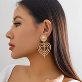 Triple Heart Design Hanging Earrings for Ladies