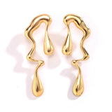 Flowing Water Shaped Exaggerated Earrings for Women