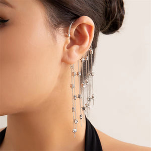 Fashionable Shotting Star Tassel Clip Earring for Women