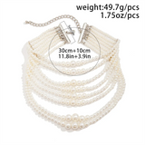 Imitation White Pearls Elegant Necklaces for Ladies