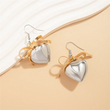 Cute Gift Bowknot Heart-Shaped Earrings for Lady