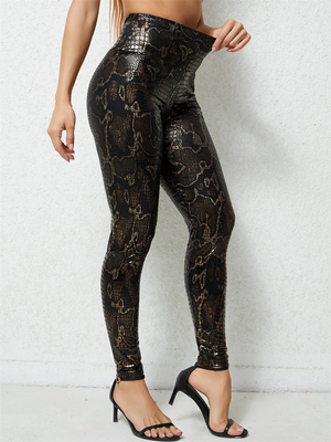 High-Rise Snake Print Leggings for Ladies