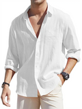 Casual Loose Fit Button Up Shirts for Men