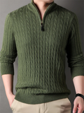 Slim Fit Zipper Mock Neck Sweaters for Men