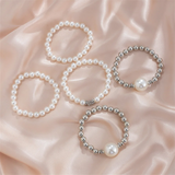 5Pcs/Set Bohemian CCB Beads Pearl Bracelets for Lady