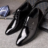 Men's Crocodile Print PU Leather Front Lace Up Dress Shoes