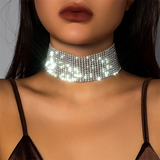 Female 1.5CM & 4CM Sparkling Rhinestone Choker Necklaces