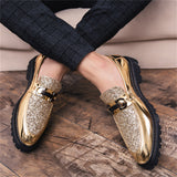 Men's Glitter Sequins Party Wedding Thick-Soled Formal Shoes