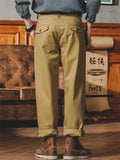 Men's Vintage Style Straight Leg High-rise American Causal Pants