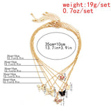 6Pcs/Set Stylish Rhinestone Butterfly Pendant Necklaces for Women