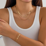 Simple Hip Hop Necklaces Bracelets Set for Ladies