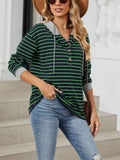 Sports Style Contrast Color Stripe Spring Hoodies for Women