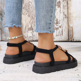 Ladies Trendy Ethnic Style Metal Beads Trim Sandals