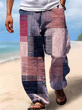 Men's Oversized Color Block Casual Beach Pants for Summer