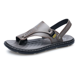 Male Breathable Genuine Leather Flip Flops Sandals