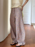 Women's Chic Cozy Oversized Cotton Linen Plaid Trousers