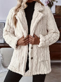 Winter Warm Double-Sided Plush Lapel Pocket Coat for Female