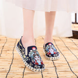 Female Chinese Peking Opera Character Embroidered Cloth Loafers