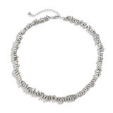 Silver Irregular Bead Hip-Hop Chain Necklace