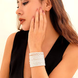 Ladies Elegant Multi-Layered Imitation White Pearl Bracelets