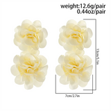 Ladies Solid Color Wedding Exaggerated Petal Earrings