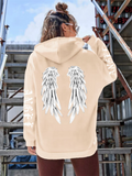 Unique Angel Wings Printed Hoodies for Women