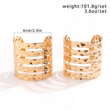 Unisex 2pcs Luminous Hollow Out Open Bracelets