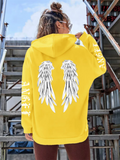 Unique Angel Wings Printed Hoodies for Women