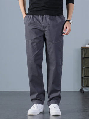 Sporty Hard-wearing Plus Size Men's Plain Cargo Pants