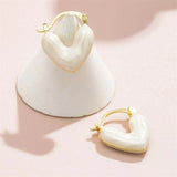 Romantic Heart-Shaped French Earrings for Lady