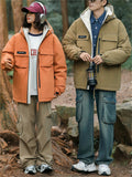 Couple Winter Big Size Thickened White Duck Down Hooded Coats