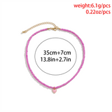 Female Multiple Seed Beads Heart Pendant Necklace