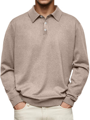 Men's Cozy Long Sleeve Polo Shirts