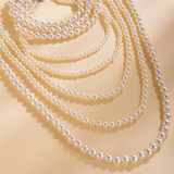 Women's Multilayer Artificial Pearls Graceful Party Necklaces