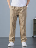 Sporty Hard-wearing Plus Size Men's Plain Cargo Pants