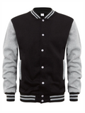 Men's Color Matching Button Up Letterman Jackets