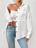 Women's Holiday Candy Color Lapel Button Up Blouses