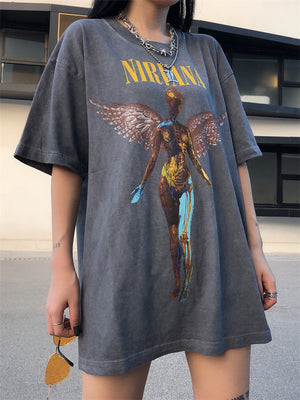 Nirvana Angel Print T-shirts for Women