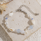 Women's Bohemian Starfish Conch Glass Bead Pearl Bracelets