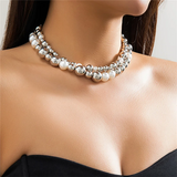 2pcs/Set Chunky Beads Ball Shaped Clavicle Chain Necklaces