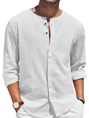 Men's Long Sleeve Button Up Casual Beach Shirts