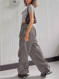 Street Baggy Drawstring Casual Pants for Women